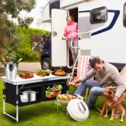 Hengda Cucina Da Campeggio 2 Scomparti 2 Ripiani - Armadio Da Cucina, Cucina Da Campeggio -Sconto Weber || Campingaz || OUTSUNNY in Italia 97826387 5