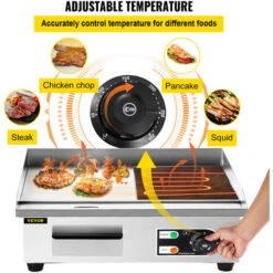 VEVOR Piastra Griglia Elettrica 3000W Grill Di Cottura In Acciaio Inossidabile Per Carne Pesce Verdure Piadine Panini Bistecca, Piastra Grill Commerciale Elettrica Temperatura Regolabile Fino A 300℃ -Sconto Weber || Campingaz || OUTSUNNY in Italia 98420903 4