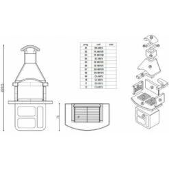 Barbecue Prefabbricato In Cemento Con Cappa E Griglia Beton Tizzo -Sconto Weber || Campingaz || OUTSUNNY in Italia 98486105 4
