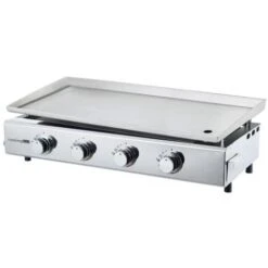 Plancha A Gas - 4 Fuochi - BRASILIA - Tutto Inox - Piano Cottura - XXL - 84 X 34 Cm